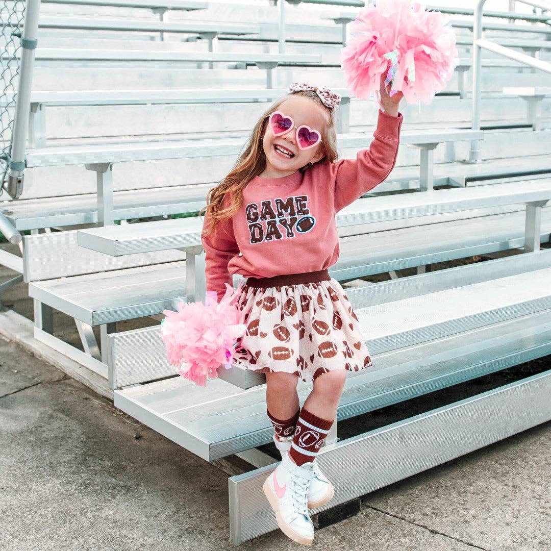 Football Love Tutu - Dress Up Skirt - Kids Game Day Tutu: 4-6Y