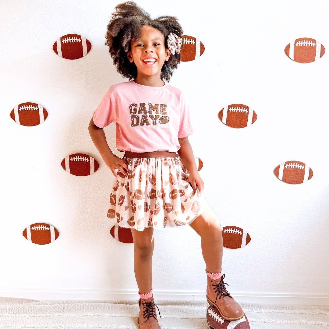 Football Love Tutu - Dress Up Skirt - Kids Game Day Tutu: 4-6Y