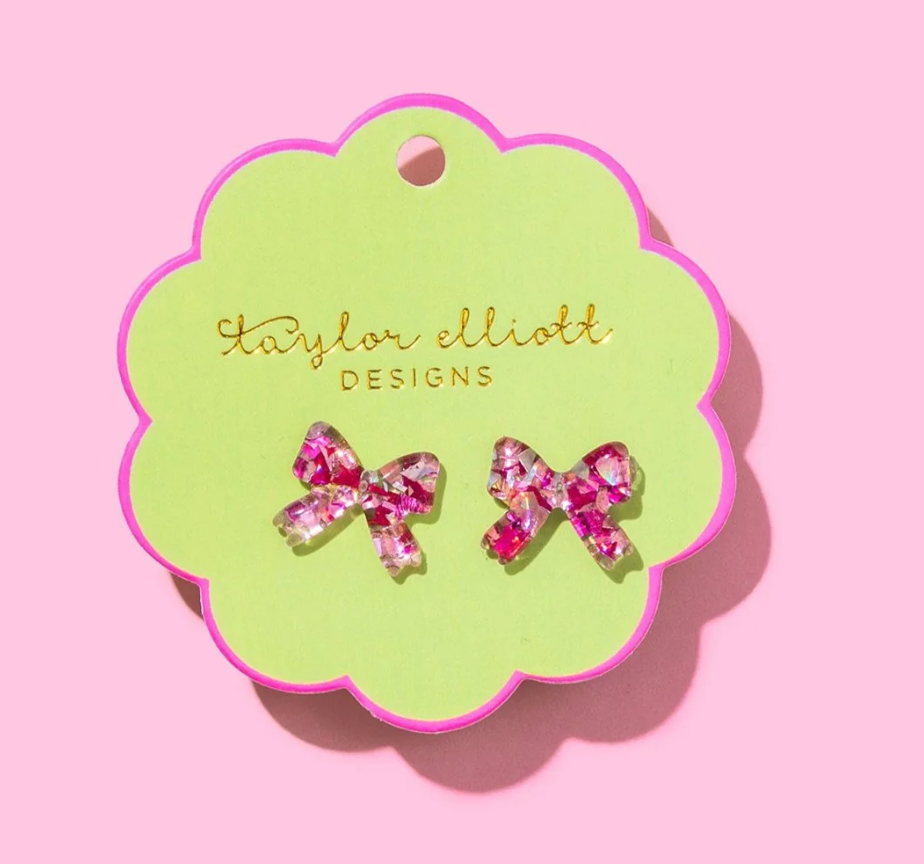 Glitter Bow Earrings